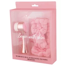 Set traka za kosu i četka za lice - Rose Gold