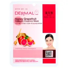 Sheet Face Mask DERMAL Collagen Essence Honey & Grapefruit