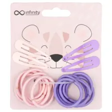 Set šnalica i gumica za kosu - Ljubičaste