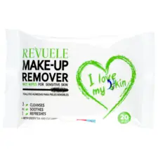 Vlažne maramice za uklanjanje šminke REVUELE zeleni čaj i krastavac 20/1