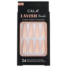 Press-on tipse - Peach Chrome