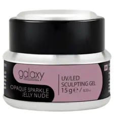 Gradivni kamuflažni gel za nadogradnju noktiju - UV/LED Opaque Sparkle Jelly Nude - 15 g
