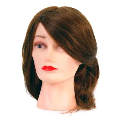 Training Head Natural Hair - Brown 40 cm