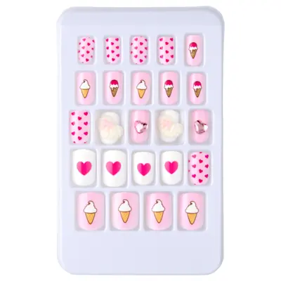 Press on tipse - Light Pink & White