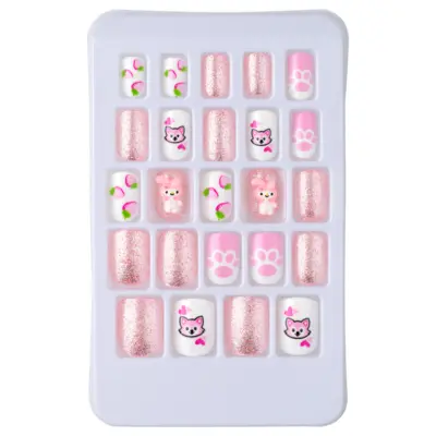 Press on tipse - Pink & Glitter