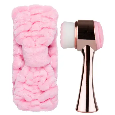 Set traka za kosu i četka za lice - Rose Gold