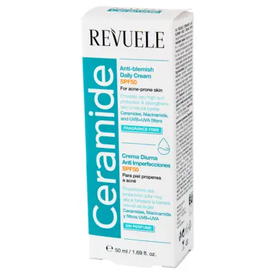 Dnevna krema za lice REVUELE Ceramide Anti-Blemish SPF50