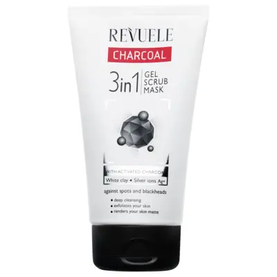 Piling gel maska 3u1 za čišćenje lica REVUELE bela glina