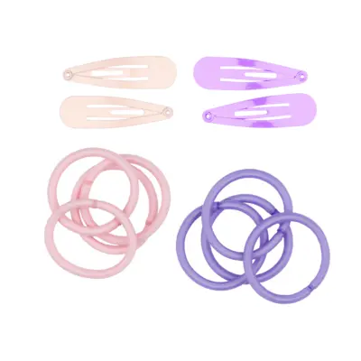 Set šnalica i gumica za kosu - Ljubičaste