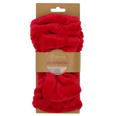 Traka za kosu - flanel - Crvena