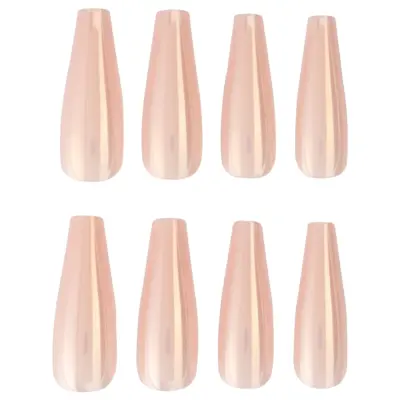 Press-on tipse - Peach Chrome