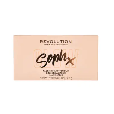 Mini paleta hajlajtera MAKEUP REVOLUTION Glow Soph X Duo 2x4,5g - Cookies and Cream